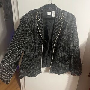 💝 22W Emma James Black and Tan Patterned Blazer